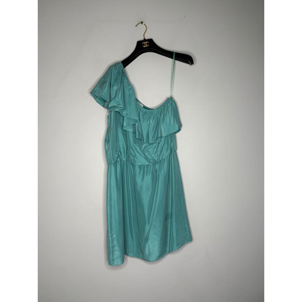 NWT BISOU BISOU Michele Bohbot Turquoise Teal Shiny Brite Dress Size 6